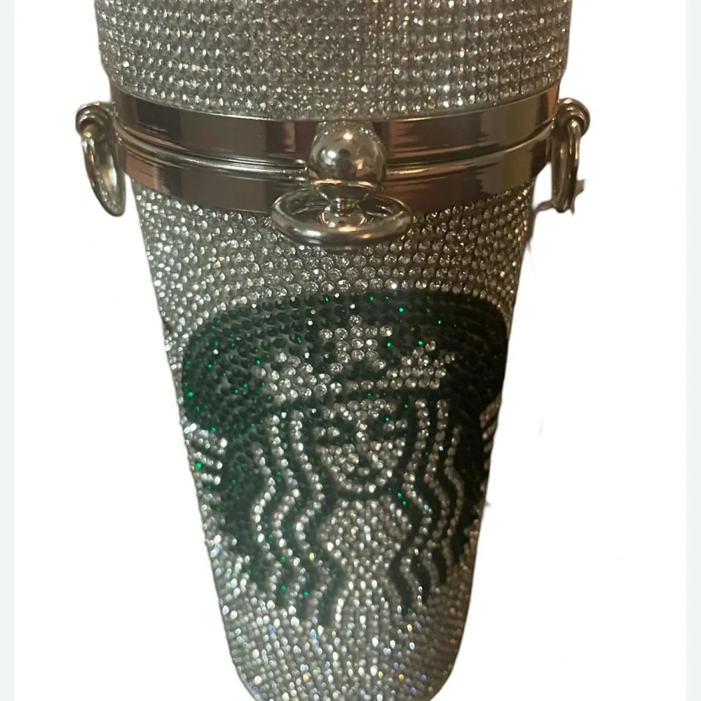 Starbucks Silver & Green Rhinestone Crossbody Purse - Picture 9 of 13